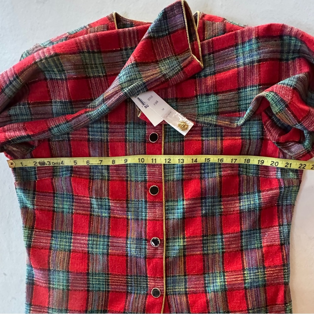 NWT Maggy London Silk Tartan Plaid Lined Jacket (14) - Picture 10 of 15